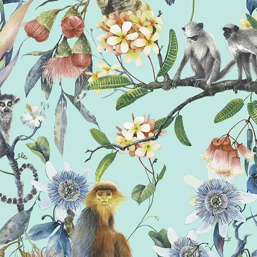 . Galerie Tropical Lemur Vinyl Wallpaper