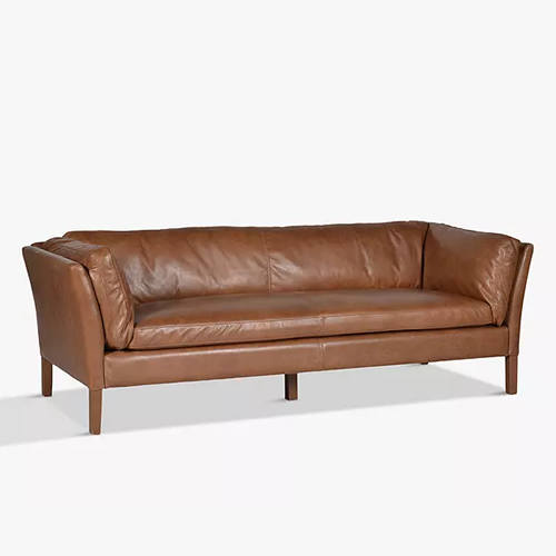 . Halo Groucho Large 3 Seater Leather Sofa, Riders Nut